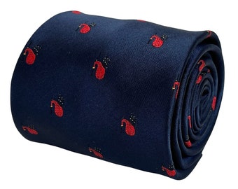 navy blue tie with scottish bagpipe design by Frederick Thomas