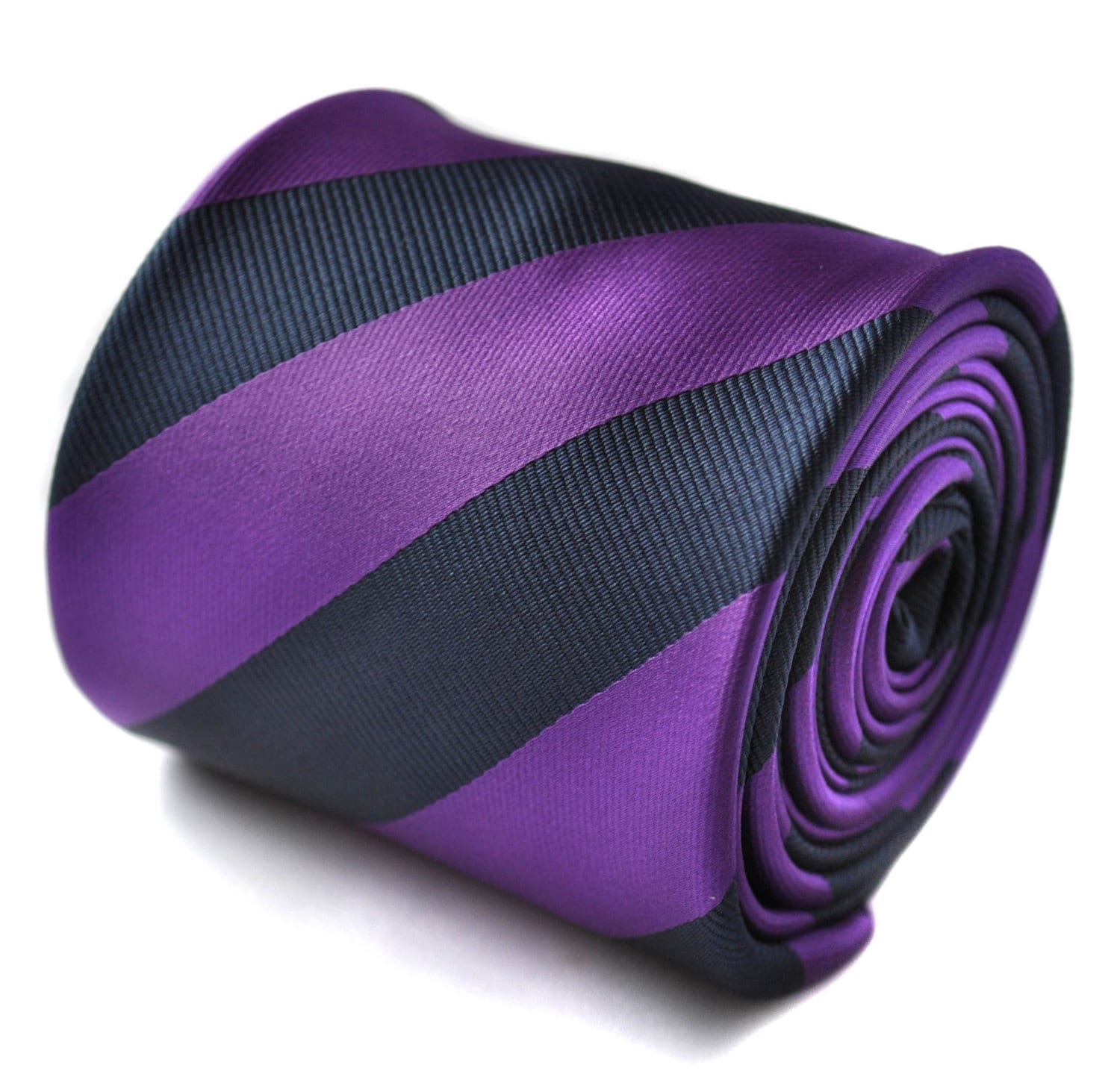 Cravatta A Clip Blu Navy Con Motivo Rettangolare Viola – Wrexham Club Ties, Uomo, UK