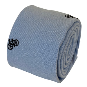 Frederick Thomas light pale blue pastel bike bicycle mens cotton tie