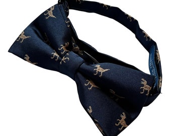 Frederick Thomas navy dark blue t-rex dinosaur bow tie classic dickie father-s men-s luxury - available in adult and child size!