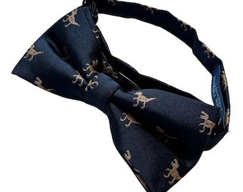 Frederick Thomas navy dark blue t-rex dinosaur bow tie classic dickie father-s men-s luxury - available in adult and child size!