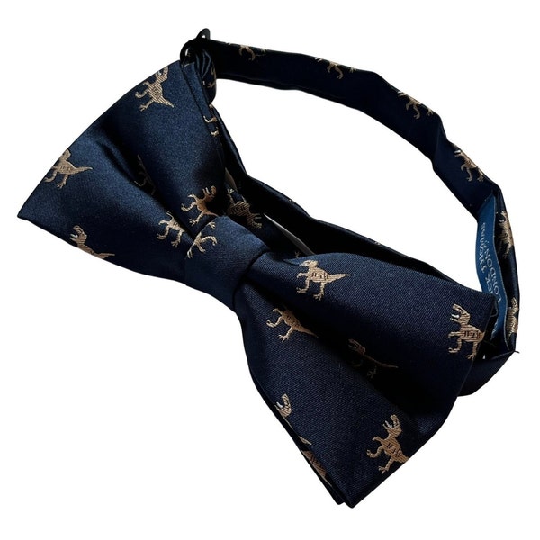 Frederick Thomas navy dark blue t-rex dinosaur bow tie classic dickie father-s men-s luxury - available in adult and child size!