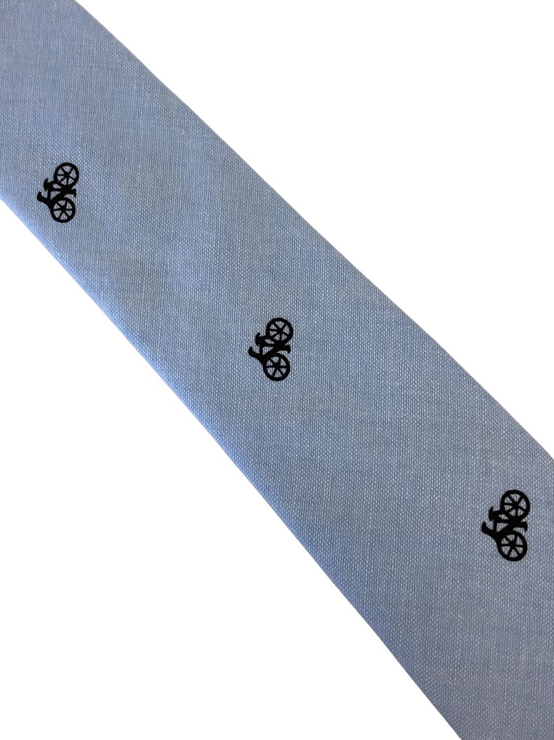 Frederick Thomas light pale blue pastel bike bicycle mens cotton tie image 2