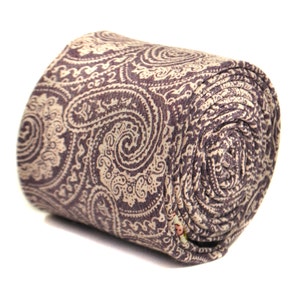 lilac purple paisley cotton tie by Frederick Thomas FT2140