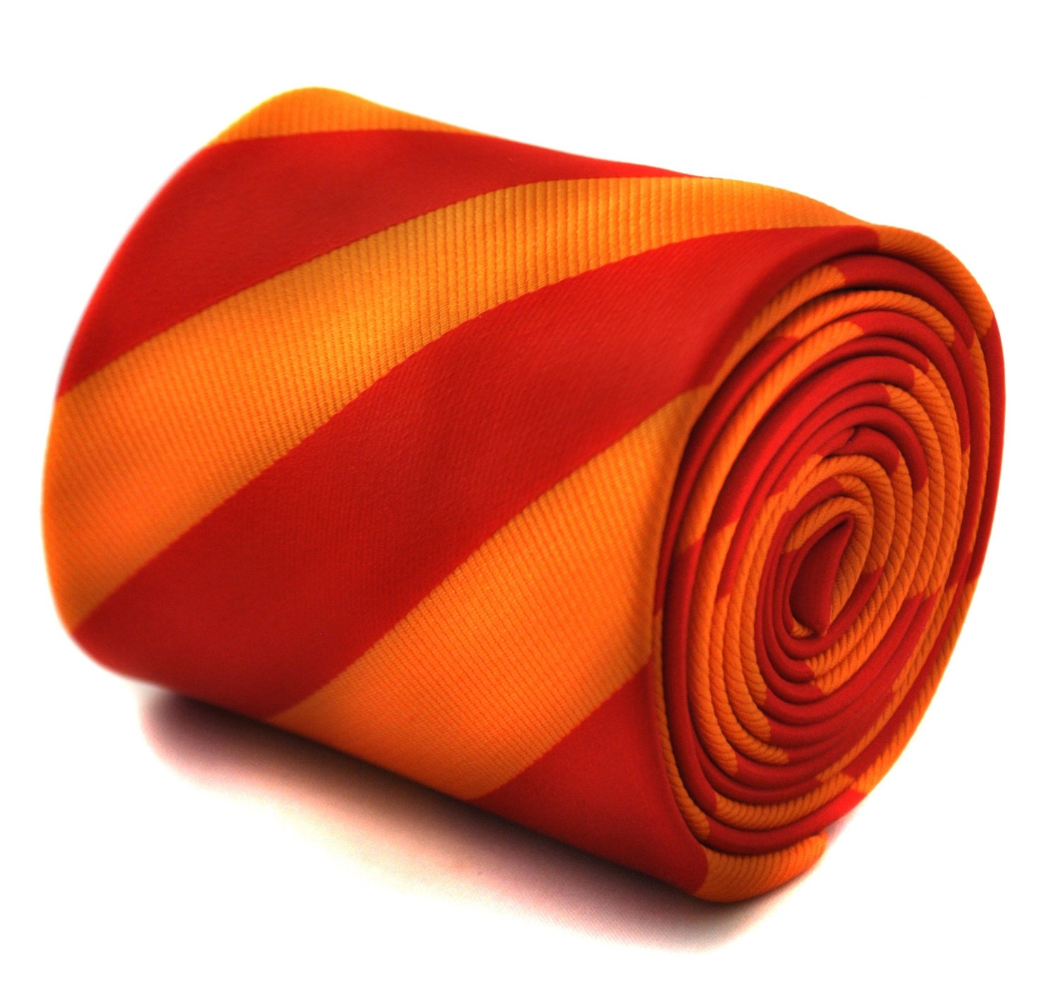 Striped Orange Silk Tie - Tailor Store