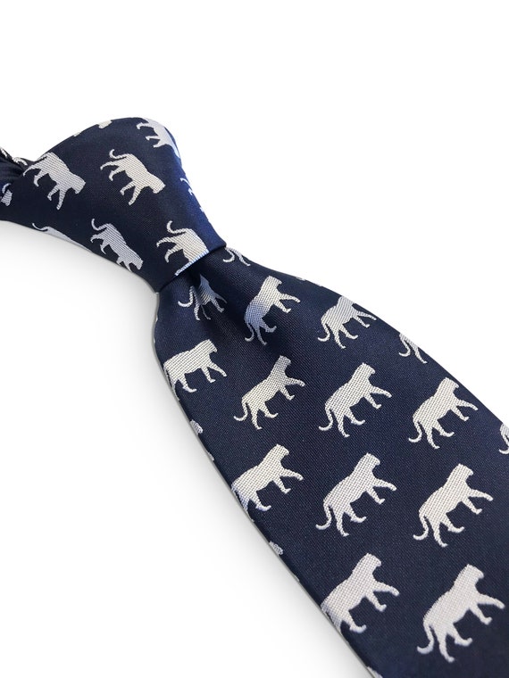 Frederick Thomas navy blue men-s tie with tiger design classic necktie jungle 