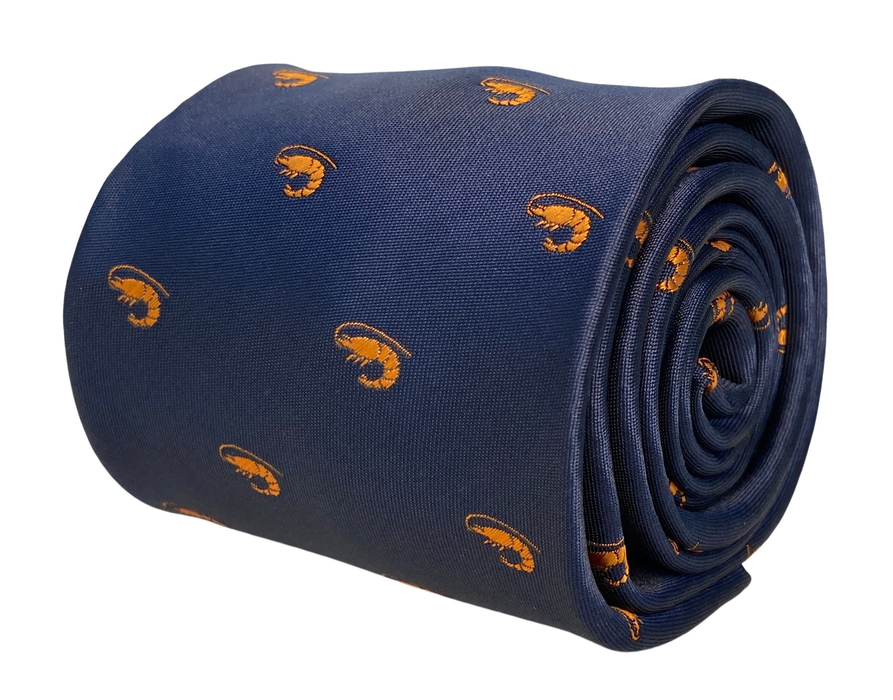 Cravate Pour Homme Frederick Thomas - Bleu Marine Foncé Avec Broderie D'un Cygne Blanc, Neuve Avec étiquette