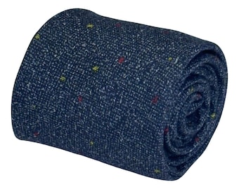 grey speckled cotton tie classic 8cm width steel by Frederick Thomas