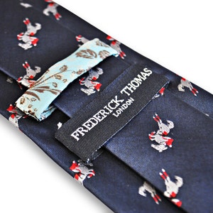 Navy Tie With Show Jumping Horse Pattern Embroidered Design by ...