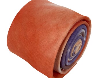 Frederick Thomas tie-dye orange and purple mens cotton tie