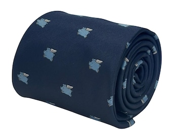 navy blue tie with pigs might fly dream design by Frederick Thomas