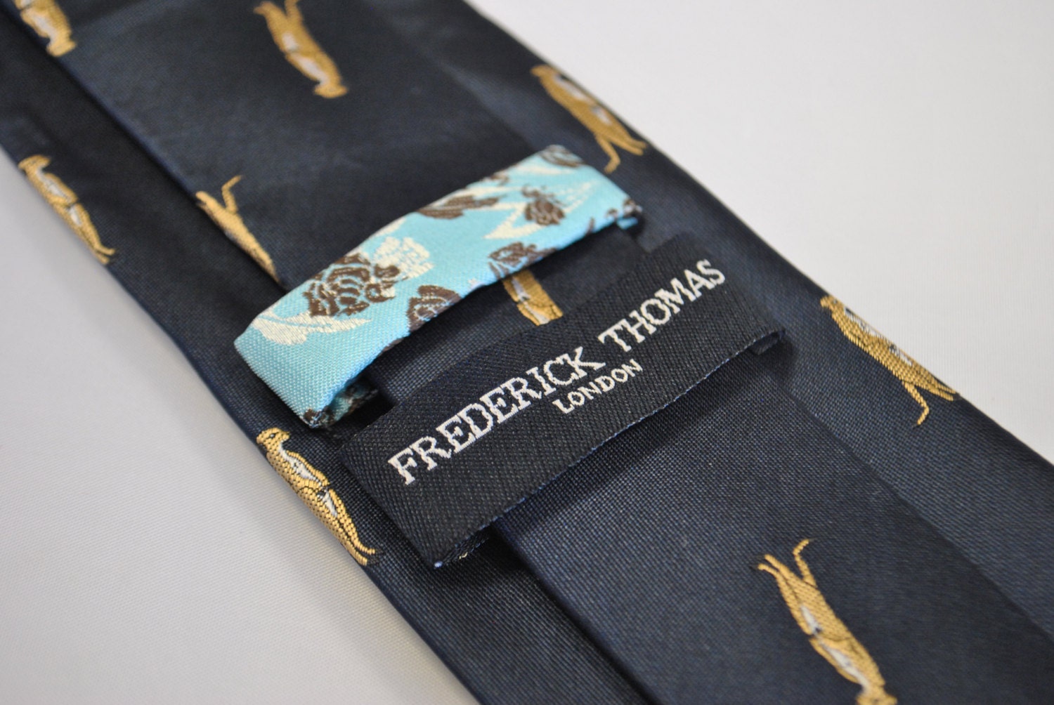 Frederick Thomas Designer Mens Tie Navy Mens Tie With Seagull Bird Quirky Design