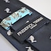 Navy Blue Tie With Rabbit Design With Signature Floral Design to