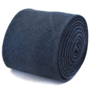 navy blue linen tie by Frederick Thomas FT2040