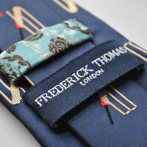 Navy Tie With Cricket Stumps Design With Signature Floral - Etsy UK