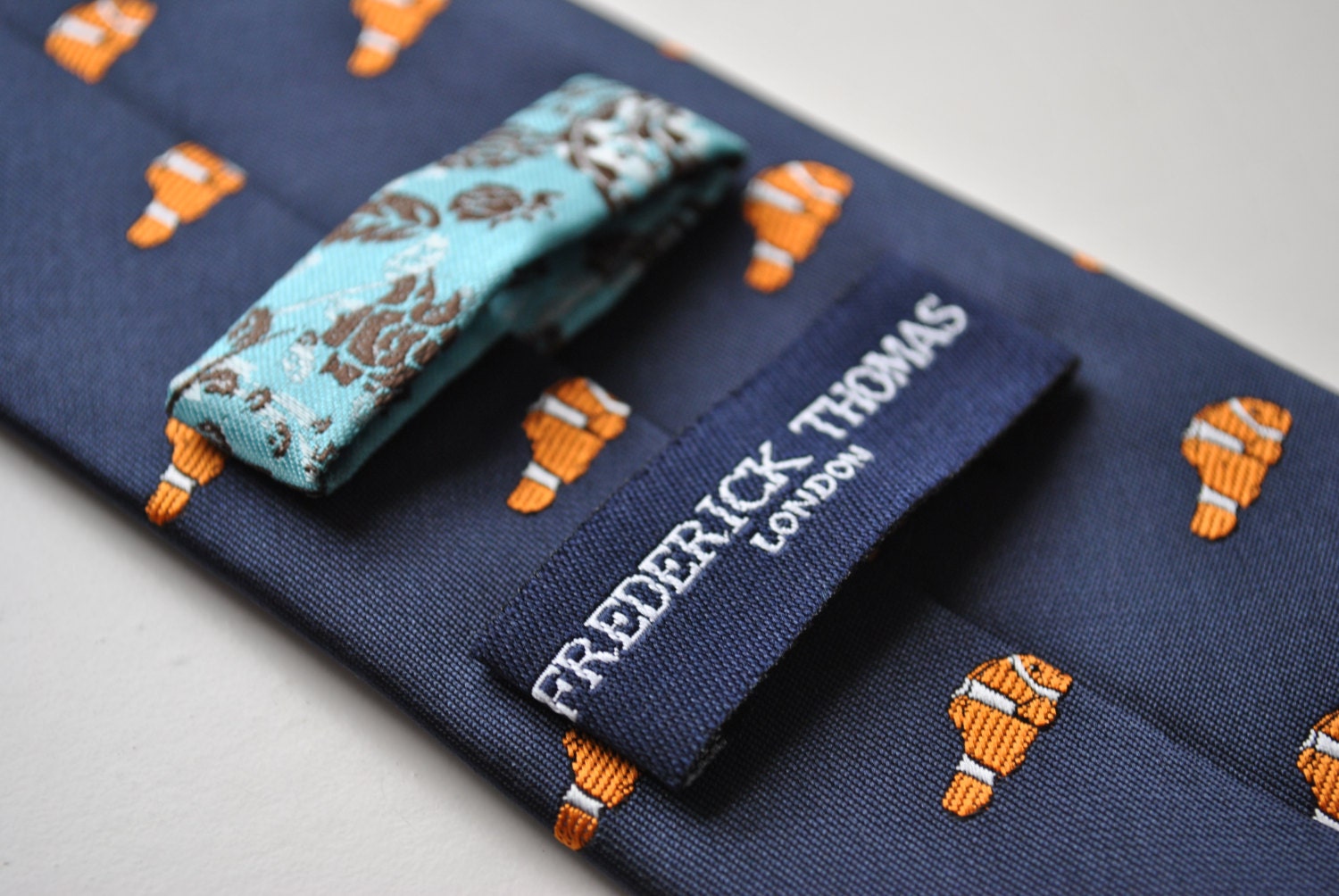 Navy Tie With nemo Orange Guppy Fish Embroidered - Etsy