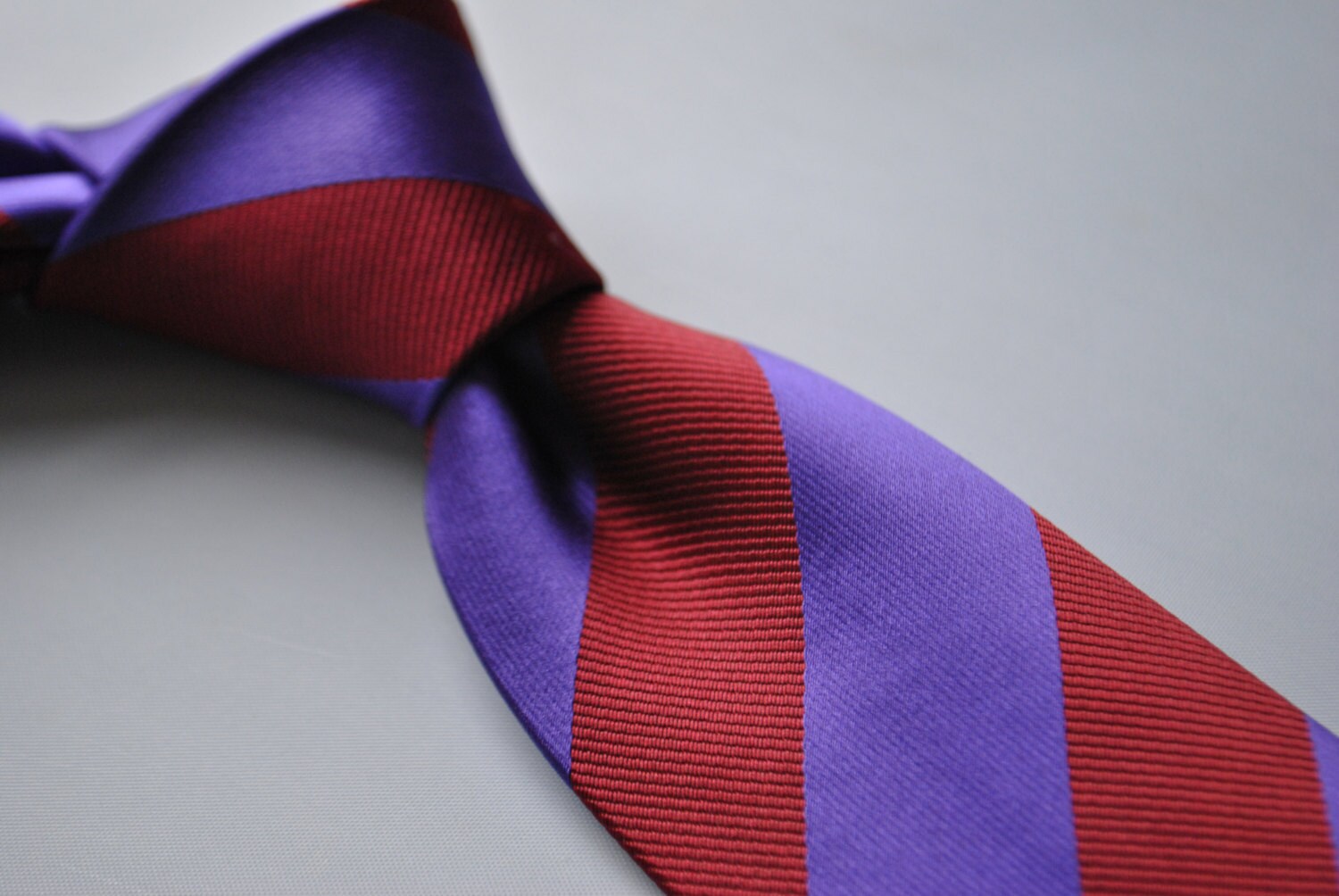 Maroon Red and Cadbury Purple Barber Striped Tie With - Etsy