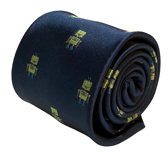 Cravate Pour Homme Frederick Thomas - Bleu Marine Foncé Avec Panda Brodé, Neuf Avec étiquettes, Fabriqué Au Royaume-Uni