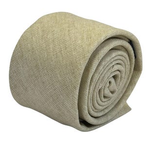 ivory slim classic linen cotton tie by Frederick Thomas wedding groomsman
