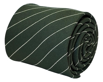 forest dark green mens tie cotton kale racing spinach classic 8cm width by Frederick Thomas