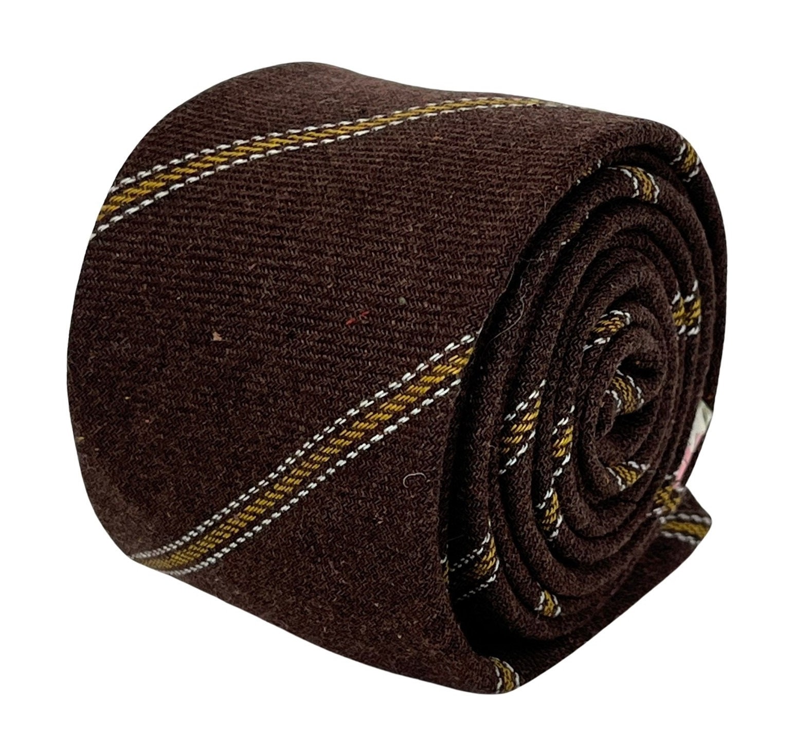 Cravate En Cuir Marron Chocolat Pour Homme - Frederick Thomas - Faite Main UK - Neuf Avec Étiquettes