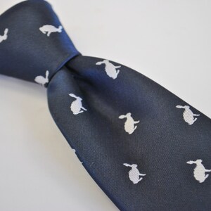 Frederick Thomas navy blue tie with nutcracker christmas design