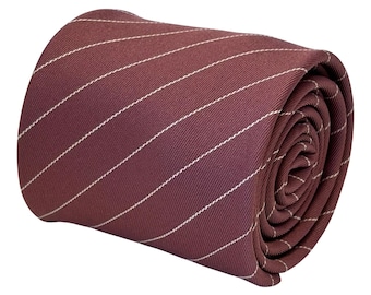 dark pink mens cotton tie classic 8cm width mauve rose by Frederick Thomas
