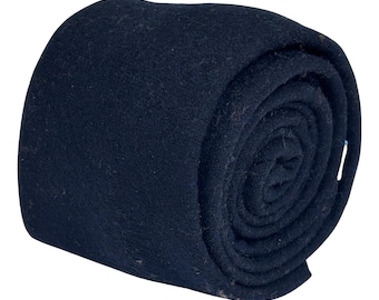 dark blue navy 100% wool tie 8cm classic width tweed by Frederick Thomas