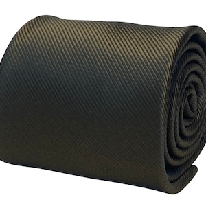 plain dark khaki green mens tie by Frederick Thomas