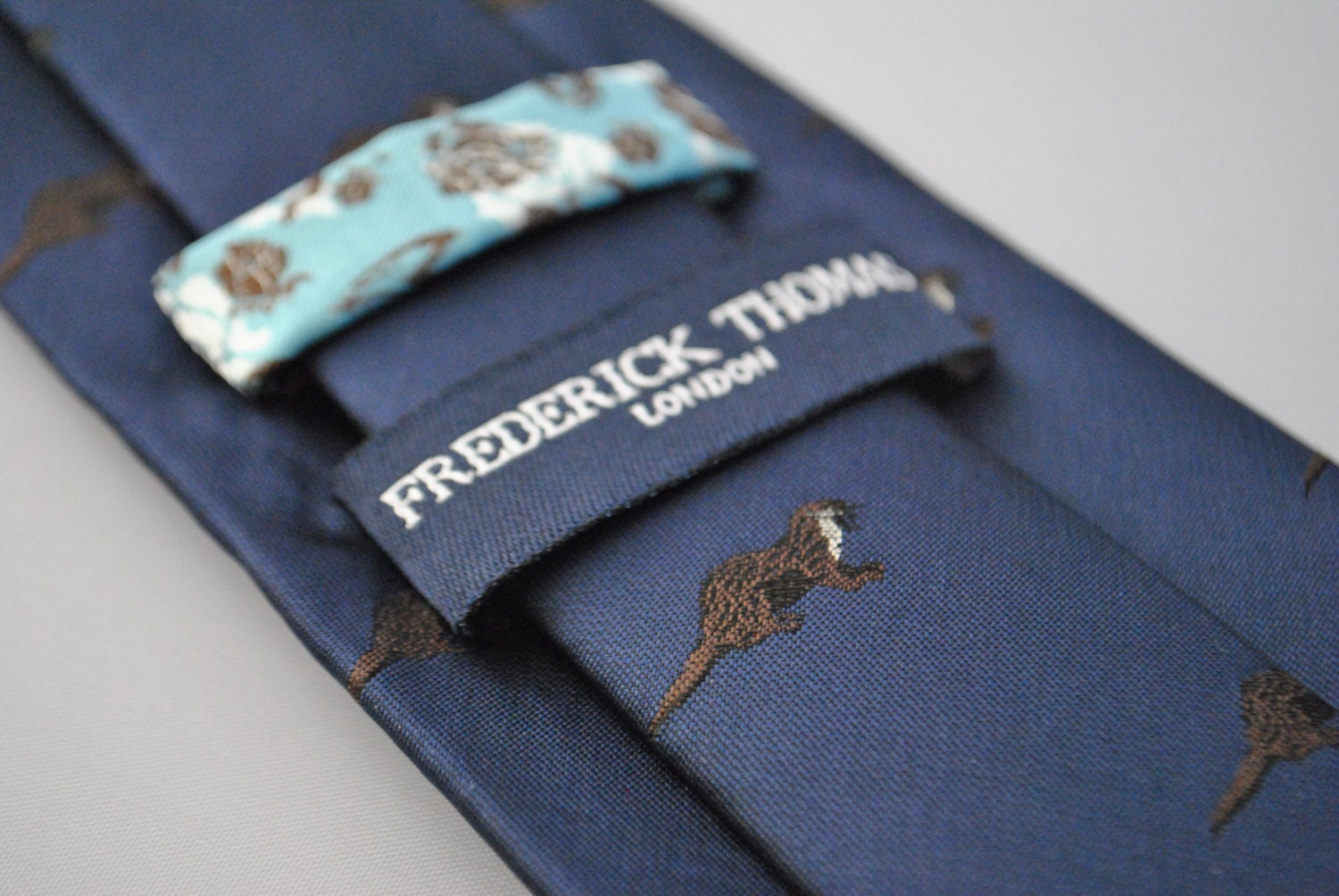 Navy Tie With Otter Design With Signature Floral Design to the - Etsy ...