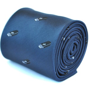 navy blue with with usb stick design with signature floral design to rear by Frederick Thomas FT1917