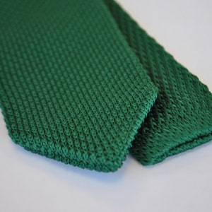 Plain Dark Green Knitted Tie in Standard Slim 5cm Width With - Etsy UK