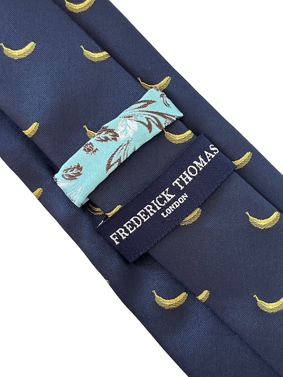 Cravatta da uomo in lana tweed Frederick Thomas Designer - blu navy