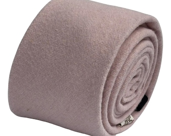 baby pink mens tie 100% wool light blush wedding necktie by Frederick Thomas