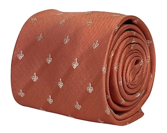 peach coral pink mens tie by Frederick Thomas