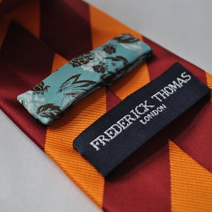 burnt orange and burgundy barber striped mens tie by Frederick Thomas FT1432 image 3