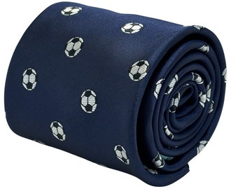 football soccer ball mens tie navy dark blue design by Frederick Thomas World Cup