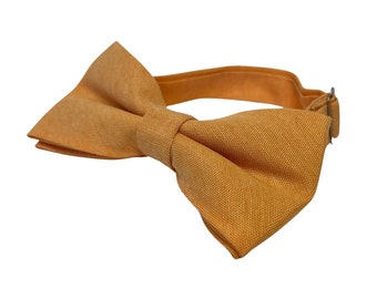 Frederick Thomas mustard antique yellow gold cotton bow tie classic dickie father-s men-s luxury