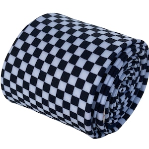 Frederick Thomas 100% black and white check 1960s checkered vintage Mod Ska mens cotton tie