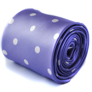 Corbata de color lila y morado con lunares blancos de Frederick Thomas FT427