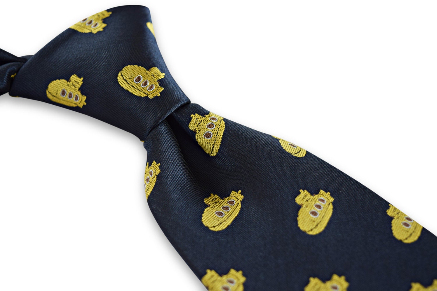 Navy Tie With Yellow Submarine Embroidered Design by Frederick - Etsy