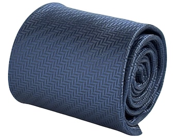navy tie with herringbone classic business design dark blue by Frederick Thomas