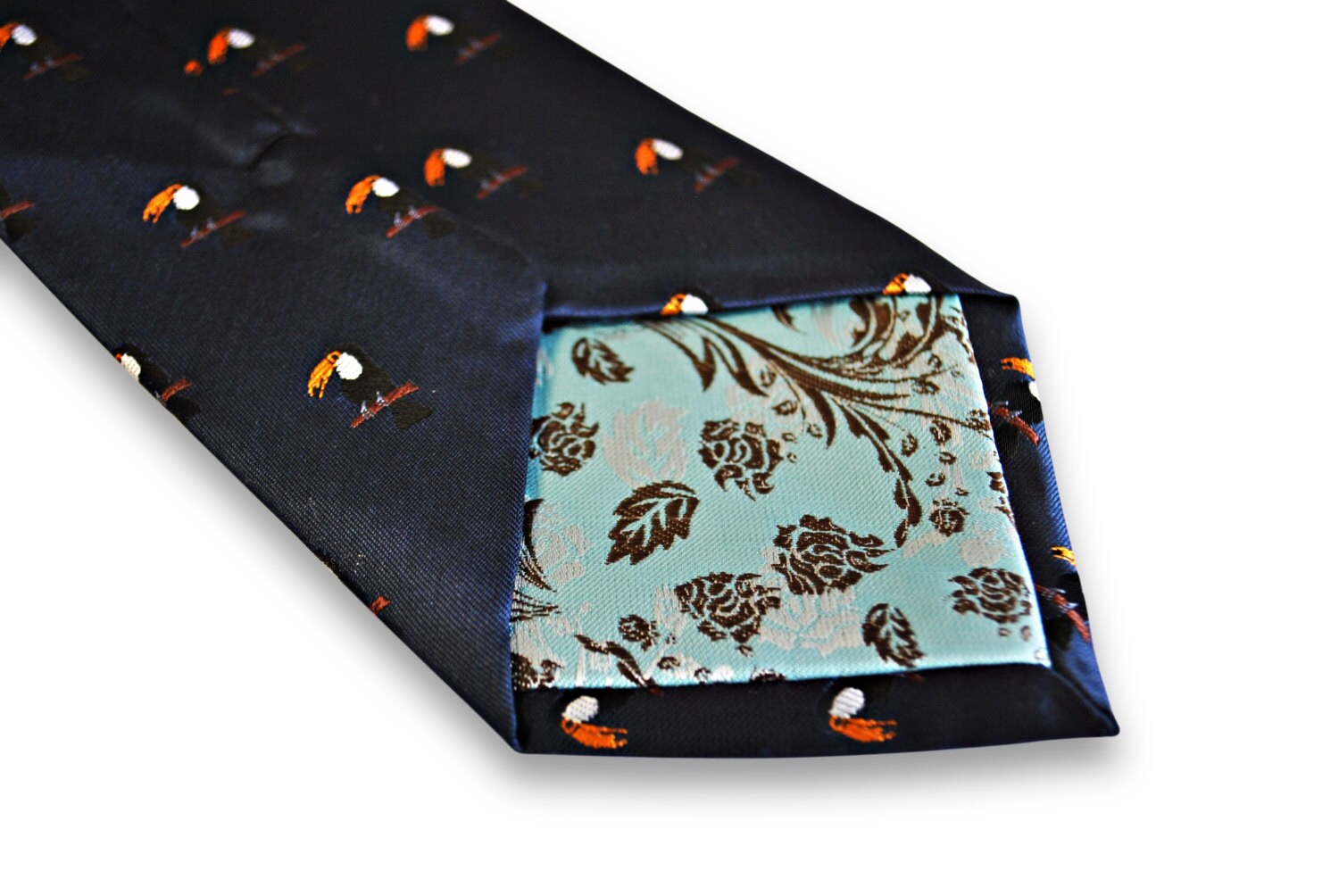 Navy Tie With Toucan Embroidered Design With Signature Floral - Etsy UK