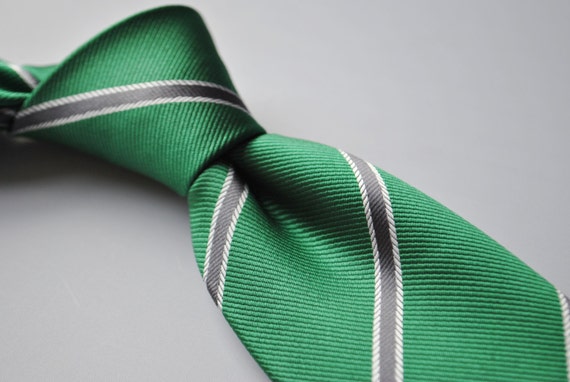 Frederick Thomas dark green and grey club striped mens tie FT1703 Frederick Thomas dark green and grey club striped mens tie FT1703