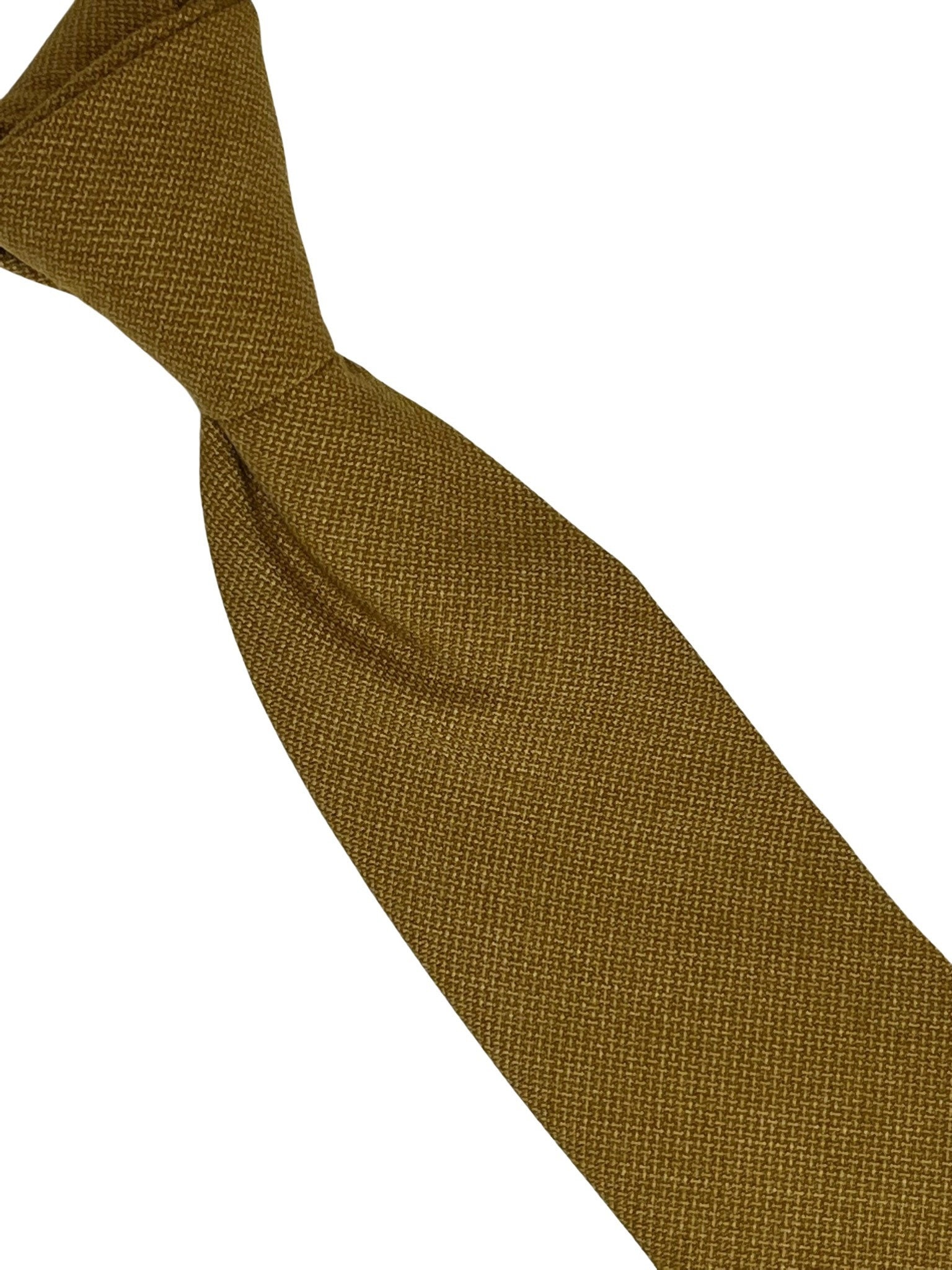 Cravatta Uomo Frederick Thomas In Cotone – Colore Marrone Senape Giallo Antico Oro, Fatte A Mano