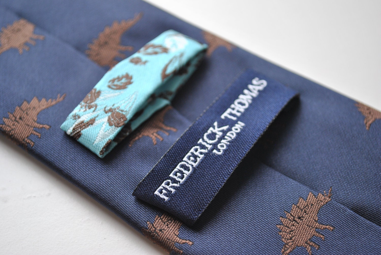 Navy tie with stegosaurus dinosaur embroidered design with | Etsy