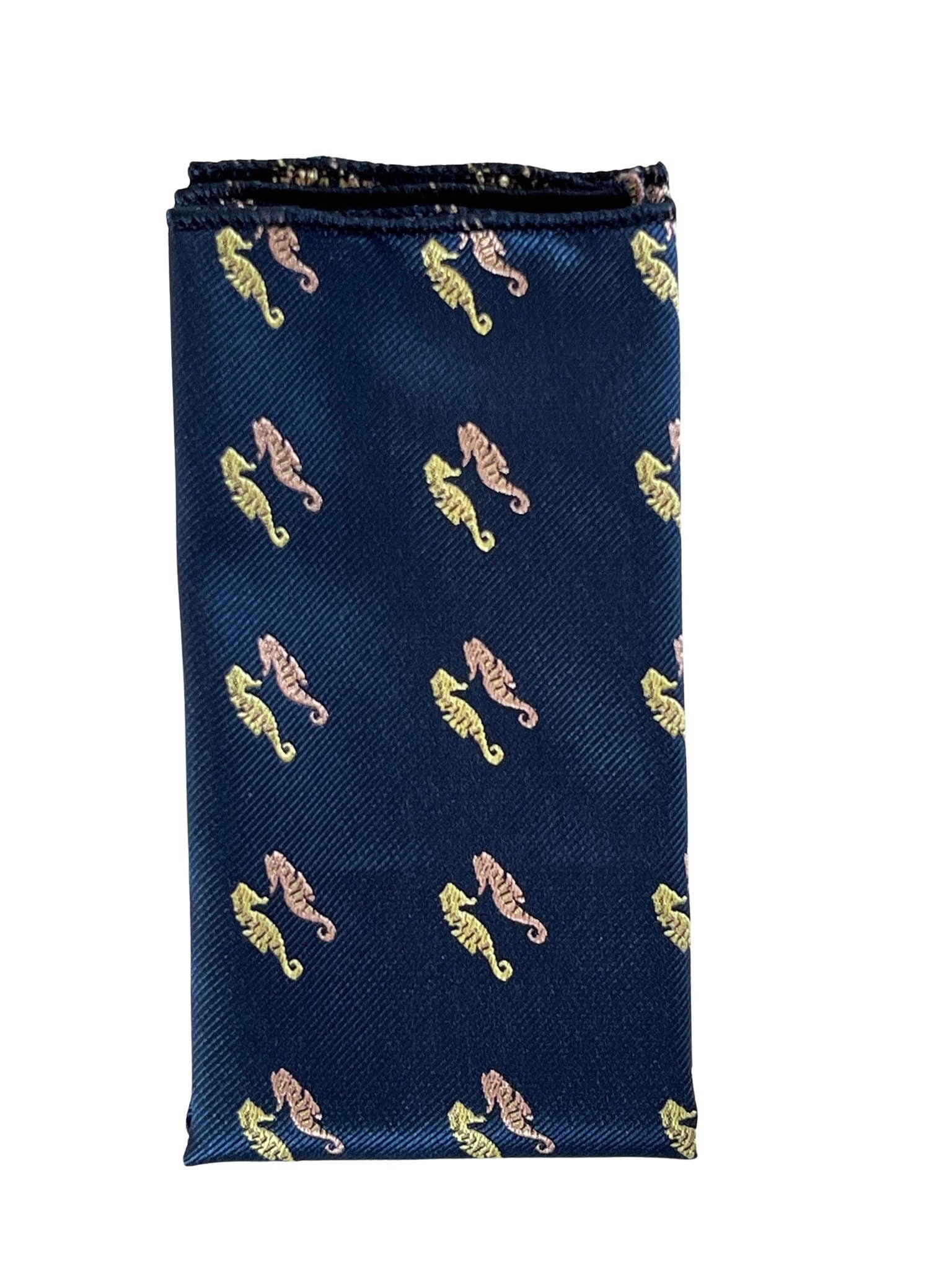 Fazzoletto da taschino double face blu navy con girasoli | Disponibile