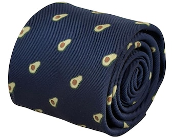 Avocado Tie, Navy Blue Novelty Food Necktie, 8cm Classic Business Width, Quirky Gift for Men – Frederick Thomas Ties