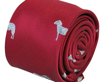 Red Zebra Tie for Men, Animal Necktie, Zebra Lover Gift for Him, Safari Wildlife Tie, 6cm Slim Mens Tie -  Frederick Thomas Ties