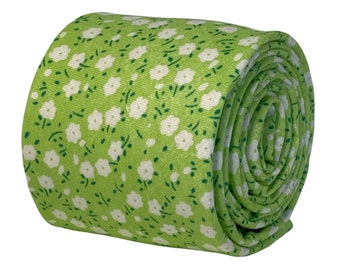 spring green floral mens cotton tie by Frederick Thomas